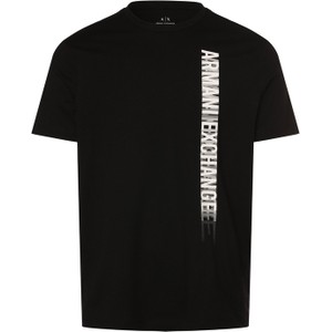 Czarny t-shirt Armani Exchange w młodzieżowym stylu z bawełny z nadrukiem