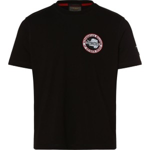 Czarny t-shirt Aeronautica Militare z bawełny z krótkim rękawem