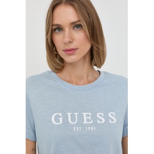 T-shirt Guess z okrągłym dekoltem z krótkim rękawem w młodzieżowym stylu