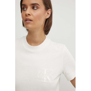 Bluzka Calvin Klein w stylu casual z krótkim rękawem z bawełny
