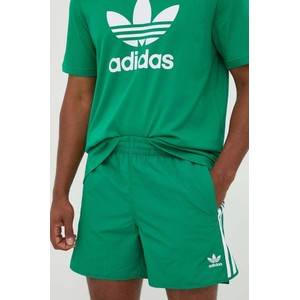 Zielone spodenki Adidas Originals z tkaniny