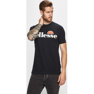 Czarny t-shirt Ellesse w sportowym stylu z krótkim rękawem