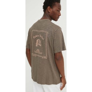 Brązowy t-shirt Les Deux z bawełny w młodzieżowym stylu