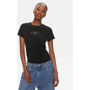 Czarny t-shirt Tommy Jeans z okrągłym dekoltem