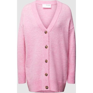 Różowy sweter Selected Femme w stylu casual z bawełny