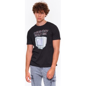 T-shirt Gate w młodzieżowym stylu z krótkim rękawem z nadrukiem