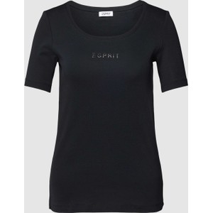 Czarny t-shirt Esprit z bawełny