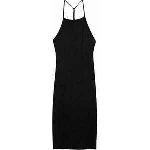 Czarna sukienka 4F z dekoltem w kształcie litery v maxi dopasowana