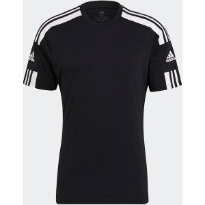 Czarny t-shirt Adidas z dżerseju z krótkim rękawem w sportowym stylu