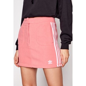 Różowa spódnica Adidas mini w sportowym stylu