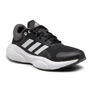Czarne buty sportowe Adidas Performance sznurowane z płaską podeszwą