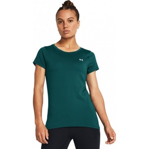 Zielona bluzka Under Armour z krótkim rękawem z okrągłym dekoltem w sportowym stylu