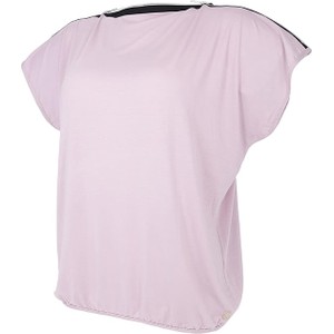 Różowa bluzka COTONELLA w sportowym stylu z krótkim rękawem