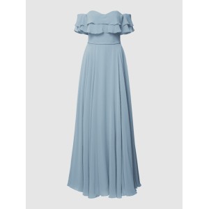 Niebieska sukienka Luxuar Fashion z szyfonu maxi