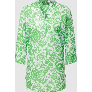 Zielona bluzka Montego z długim rękawem z bawełny w stylu casual
