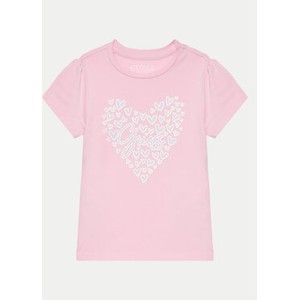 Różowa bluzka dziecięca Guess z krótkim rękawem