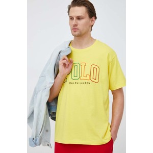 Żółty t-shirt POLO RALPH LAUREN w młodzieżowym stylu