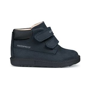 Czarne buty dziecięce zimowe Geox na rzepy ze skóry