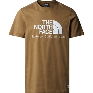 Brązowy t-shirt The North Face z bawełny w młodzieżowym stylu z krótkim rękawem
