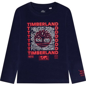 Granatowa koszulka dziecięca Timberland z bawełny dla chłopców
