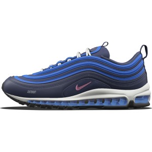 Niebieskie buty sportowe Nike sznurowane air max 97 z płaską podeszwą