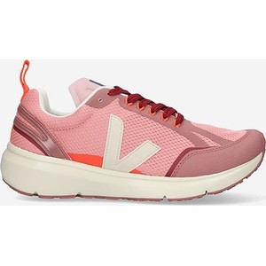 Różowe buty sportowe Veja w sportowym stylu sznurowane z płaską podeszwą