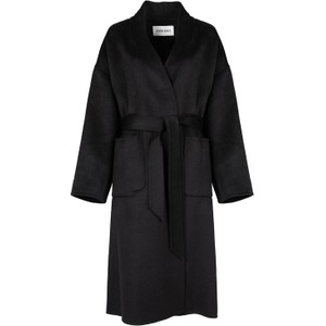 Czarny płaszcz ubierzsie.com z dzianiny w stylu casual