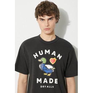 Czarny t-shirt Human Made z bawełny z krótkim rękawem