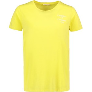 Żółty t-shirt Stitch&Soul z bawełny w stylu casual z krótkim rękawem