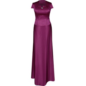 Fioletowa sukienka Fokus z krótkim rękawem