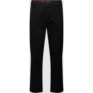 Czarne jeansy Hugo Boss w street stylu z bawełny