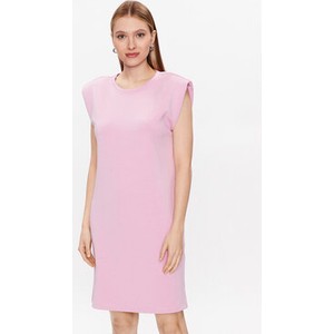 Różowa sukienka Marc Aurel mini z krótkim rękawem