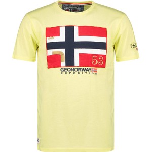 Żółty t-shirt Geographical Norway w młodzieżowym stylu z bawełny