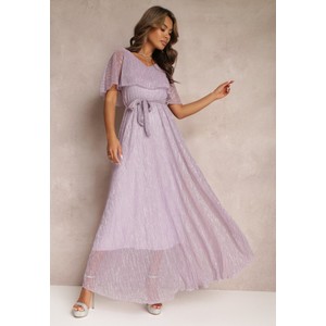 Fioletowa sukienka Renee z tkaniny w stylu casual