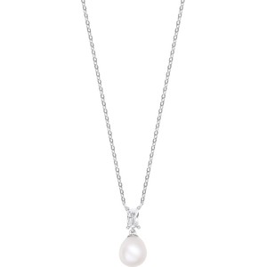 Pearls Of Sky - Biżuteria Yes Naszyjnik srebrny z perłą i cyrkonią - Pearls of Sky
