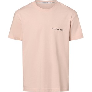 Różowy t-shirt Calvin Klein z krótkim rękawem w stylu casual