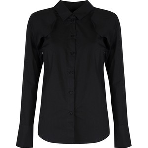 Czarna koszula ubierzsie.com z długim rękawem z bawełny