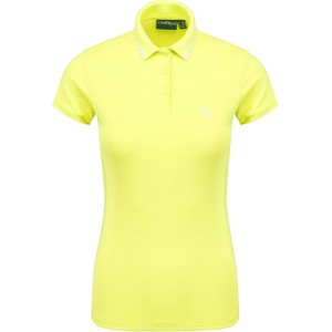 Żółty t-shirt Chervo z krótkim rękawem w stylu casual z kołnierzykiem