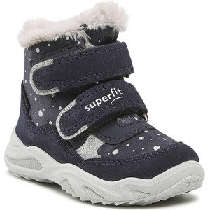 Granatowe buty dziecięce zimowe Superfit z goretexu na rzepy