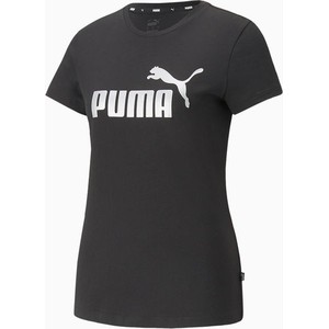 Czarny t-shirt Puma z okrągłym dekoltem z krótkim rękawem