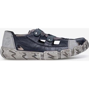 Granatowe sandały Rieker w stylu casual z płaską podeszwą