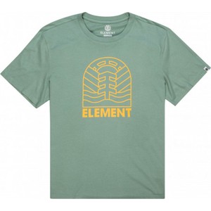 Zielony t-shirt Element z bawełny z krótkim rękawem w młodzieżowym stylu