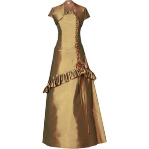 Brązowa sukienka Fokus z krótkim rękawem maxi