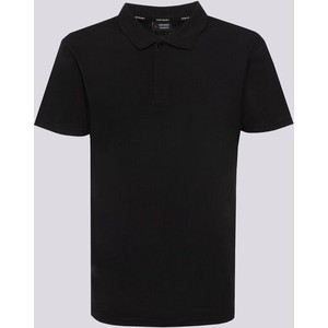 Czarna koszulka polo Confront w stylu casual z krótkim rękawem