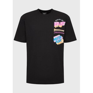 Czarny t-shirt HUF z nadrukiem w młodzieżowym stylu