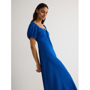 Niebieska sukienka Reserved w stylu casual z lnu prosta