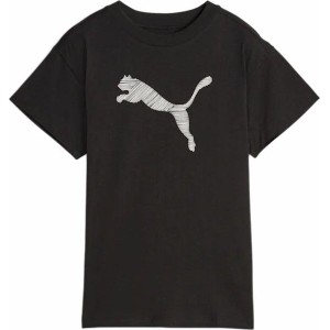 Czarny t-shirt Puma w sportowym stylu z krótkim rękawem