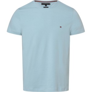 Niebieski t-shirt Tommy Hilfiger w stylu casual z krótkim rękawem z dżerseju