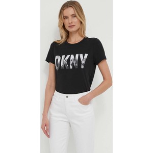 Bluzka DKNY w młodzieżowym stylu z krótkim rękawem
