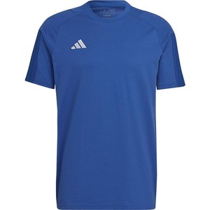 Niebieski t-shirt Adidas z bawełny z krótkim rękawem